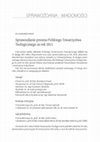 Research paper thumbnail of Sprawozdanie prezesa Polskiego Towarzystwa Teologicznego za rok 2011