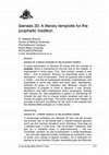 Research paper thumbnail of Genesis 20: A literary template for the prophetic tradition