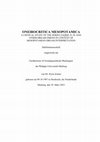 Research paper thumbnail of 2023: Oneirocritica Mesopotamica. A Critical Study of the Series Zaqīqu II–IX and Other Dream Omens in Context of Mesopotamian Dream Interpretation. (TOC)