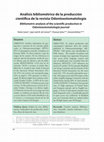 Research paper thumbnail of Análisis bibliométrico de la producción científca de la revista Odontoestomatología