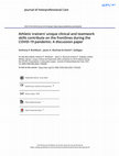 Research paper thumbnail of Athletic trainers’ unique clinical and teamwork skills contribute on the frontlines during the COVID-19 pandemic: A discussion paper