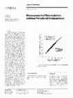 Research paper thumbnail of Measurement of Recirculation without Peripheral Venipuncture