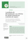 Research paper thumbnail of Proibição De Discriminação e Os Critérios Do Cálculo Atuarial Nos Contratos De Seguro