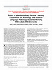 Research paper thumbnail of Effect of Interdisciplinary Service Learning Experience for Audiology and Speech-Language Pathology Students Working With Adults With Dementia