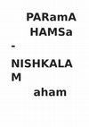 Research paper thumbnail of PARAMA HAMSA-NISHKALAM AHAM