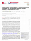 Research paper thumbnail of Nearly Complete Genome Sequence of Raoultella ornithinolytica Strain MQB_Silv_108, Carrying an Uncommon Extended-Spectrum-β-Lactamase-like bla BEL Gene