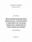 Research paper thumbnail of Mikromorfološke karakteristike Salvia amplexicaulis Lam., S. jurisicii Košanin i S. ringens Sibth. & Sm. (Lamiaceae), hemijski sastav i biološka aktivnost njihovih etarskih ulja i ekstrakata