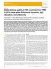 Research paper thumbnail of Global dietary quality in 185 countries from 1990 to 2018 show wide differences by nation, age, education, and urbanicity