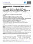 Research paper thumbnail of Sexual dysfunctions in breast cancer patients: evidence in context