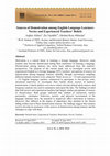 Research paper thumbnail of Sources of Demotivation among English Language Learners: Novice and Experienced Teachers’ Beliefs