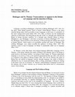 Research paper thumbnail of "Heidegger and St. Thomas: Transcendence as Signpost to the Debate on Language and the Question of Being." PHAVISMINDA Journal Volume 6 (May 2007): 47-55.