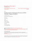 Research paper thumbnail of Implementation of systematic reviews in EFSA scientific outputs workflow (CFT/EFSA/AMU/2010/01) 1