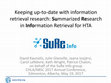 Research paper thumbnail of 4A2 Keeping up-to-date with information retrieval research: Summarized Research in Information Retrieval for HTA