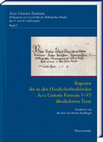 Research paper thumbnail of Acta Unitatis Fratrum. Dokumente zur Geschichte der Böhmischen Brüder im 15. und 16. Jahrhundert. Bd. 2: Regesten der in den Handschriftenbänden Acta Unitatis Fratrum V–VI überlieferten Texte. Bearbeitet von Jiří Just und Martin Rothkegel. Wiesbaden: Harrassowitz, 2023. 637 Seiten.