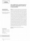 Research paper thumbnail of Color stability after accelerated aging of two silicones, pigmented or not, for use in facial prostheses