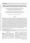 Research paper thumbnail of Influence of Preparation and Exposure Periods of Eluates from Ocular Prosthesis Acrylic Resin in Human Conjunctival Cell Line