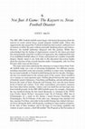 Research paper thumbnail of Not Just a Game: The Kayseri vs Sivas Football Disaster