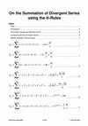 Research paper thumbnail of On the Summation of Divergent Series using the PHI-Rules