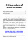 Research paper thumbnail of On the Abundance of Irrational Numbers