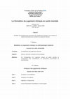 Research paper thumbnail of La formation du jugement clinique en santé mentale