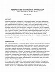 Research paper thumbnail of PERSPECTIVES ON CHRISTIAN NATIONALISM