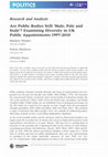 Research paper thumbnail of Are Public Bodies Still ‘Male, Pale and Stale’? Examining Diversity in UK Public Appointments 1997–2010