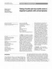 Research paper thumbnail of Timing of tactile and visuo-tactile events is impaired in patients with cervical dystonia