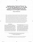 Research paper thumbnail of Implementing “External Power” at 65° N: On the Significance of a Twelfth Century Political Doctrine for the Making of Core-Periphery Relations