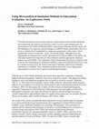 Research paper thumbnail of Using Microanalytical Simulation Methods in Educational Evaluation: An Exploratory Study