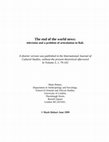 Research paper thumbnail of The End of the World News: Articulating Television in Bali - with afterword