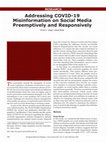 Research paper thumbnail of Addressing COVID-19 Misinformation on Social Media Preemptively and Responsively