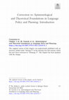 Research paper thumbnail of Correction to: Epistemological and Theoretical Foundations in Language Policy and Planning: Introduction