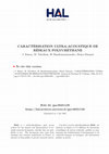 Research paper thumbnail of Caractérisation Ultra-Acoustique De Réseaux Polyuréthane