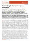 Research paper thumbnail of Sustainable agrifood systems for a post-growth world