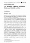 Research paper thumbnail of Act of Ethics: A Special Section on Ethics and Global Activism