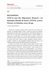 Research paper thumbnail of 10/ RECENSIONE: UCEI (a cura di), Migrazioni, Memorie: La Rassegna Mensile di Israel, LXXVIII, 3/2012, Firenze, La Giuntina, 2013, 181 pp