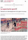 Research paper thumbnail of Le spectacle sportif. Naissance et développement d’un genre nouveau