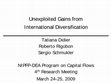 Research paper thumbnail of Unexploited Gains from International Diversification