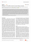 Research paper thumbnail of Design of a broadly reactive Lyme disease vaccine