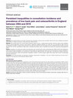 Research paper thumbnail of Persistent inequalities in consultation incidence and prevalence of low back pain and osteoarthritis in England between 2004 and 2019