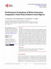 Research paper thumbnail of Performance Evaluation of Motor Insurance Companies: Panel Data Evidence from Nigeria