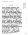 Research paper thumbnail of Autoantibodies neutralizing type I IFNs are present in ~4% of uninfected individuals over 70 years old and account for ~20% of COVID-19 deaths