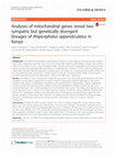 Research paper thumbnail of Analyses of mitochondrial genes reveal two sympatric but genetically divergent lineages of Rhipicephalus appendiculatus in Kenya