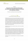 Research paper thumbnail of Perspectivas sobre la aplicación del principio de interpretación conforme al derecho convencional por la judicatura ordinaria