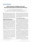 Research paper thumbnail of Feline behavior guidelines from the American Association of Feline Practitioners