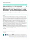 Research paper thumbnail of Metagenomic and culture-dependent approaches unveil active microbial community and novel functional genes involved in arsenic mobilization and detoxification in groundwater