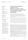 Research paper thumbnail of Variant-specific deleterious mutations in the SARS-CoV-2 genome reveal immune responses and potentials for prophylactic vaccine development