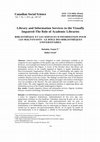 Research paper thumbnail of Library and Information Services to the Visually Impaired-The Role of Academic Libraries