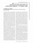 Research paper thumbnail of CORRESPONDENCELeft atrial thrombin generation and prothrombin fragment 1+2: authors’ reply