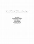 Research paper thumbnail of Increasing the efficiency and effectiveness of learning for first year students through Supplemental Instruction